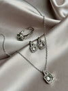 Diamond Zirconia Necklace Earring Ring Set