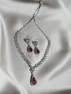 Luxury Crystal Silver Gold Necklace Earrings For Women High-end Rhinestone Pendant Clavicle Chain
