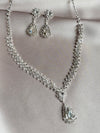 TREAZY NEW Charm Crystal Rhinestones Bridal Jewelry for Women Waterdrop Necklace Earrings