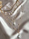5 Layered Gold Color Multilayer Round Pendant Necklace