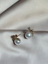 Bow Pearl Diamond Earring