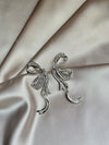 Elegant Bow Tie Full Stone Ribbon Hoop Earrings