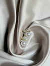 Bow Pearl Earrings Gold White Pearl