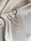 Long Tassel Rhinestone Drop Earrings for Women Snake Shape Crystal Dangle Earrings