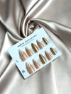 Glitter french 24pcs press on nails