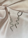 Long Tassel Rhinestone Drop Earrings for Women Snake Shape Crystal Dangle Earrings