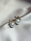 Bow Pearl Diamond Earring