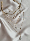 5 Layered Gold Color Multilayer Round Pendant Necklace