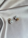 Bow Pearl Diamond Earring