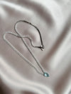 Luxury Elegant Big Light Green Water Drop CZ Crystal Necklace