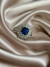 Blue Stone Silver Zirconia Ring