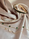 4Pcs/Set Snake Green Gemstone Bangle Rhinestone Full Metal Bracelet.High-quality rhinestones, like cubic zirconia, would add to the luxury feel.