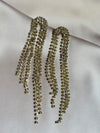 Long Tassel Rhinestone Drop Earrings