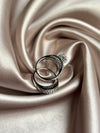 2 PCS/Set ! Trendy Milangirl White zircon Round Ring Set