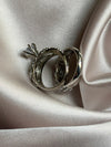 2 PCS/Set !White Zircon Round Ring Set