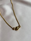 GANEMLY 316L Stainless Steel Beads Ball Pendant Necklace 18k