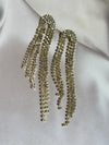 Long Tassel Rhinestone Drop Earrings