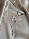 Luxury Water Drop Rhinestone Necklace Earrings For Women Crystal Zircon Pendant
