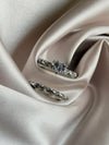 2 PCS/Set ! Trendy Milangirl White zircon Round Ring Set