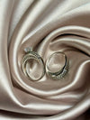 2 PCS/Set ! Trendy Milangirl White zircon Round Ring Set