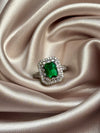 Green Cubic Zirconia Ring