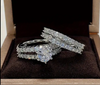 2Pcs Silver Zirconia Platinum Ring