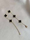 Double Sided Clover Bracelet for Women 14K Gold Silver Plated Stainless Steel Plant Flowers