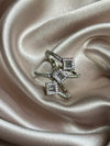 New Fashion Double Layer 3-GRAIN Zircon Ring