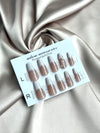 French tip square press on pearl nails 24pcs