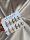 Glitter french 24pcs press on nails