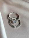 2 PCS/Set ! Trendy Milangirl White zircon Round Ring Set