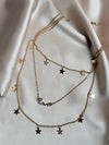 3 layer love star chain choker