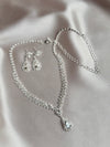 TREAZY NEW Charm Crystal Rhinestones Bridal Jewelry for Women Waterdrop Necklace Earrings