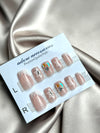 Bling pink 24pcs press on nails