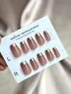 French gold nail tip nails press on 24pcs