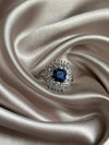 Blue Stone Silver Zirconia Ring