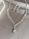 TREAZY NEW Charm Crystal Rhinestones Bridal Jewelry for Women Waterdrop Necklace Earrings