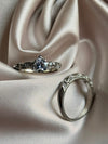 2 PCS/Set ! Trendy Milangirl White zircon Round Ring Set
