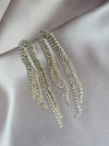 Long Tassel Rhinestone Drop Earrings
