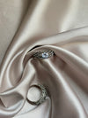 2 PCS/Set !White Zircon Round Ring Set