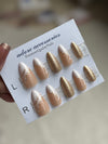 Glitter french 24pcs press on nails
